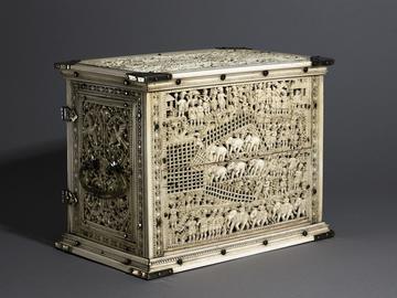 An ivory cabinet made in the 1600s in Ceylon (now Sri Lanka)